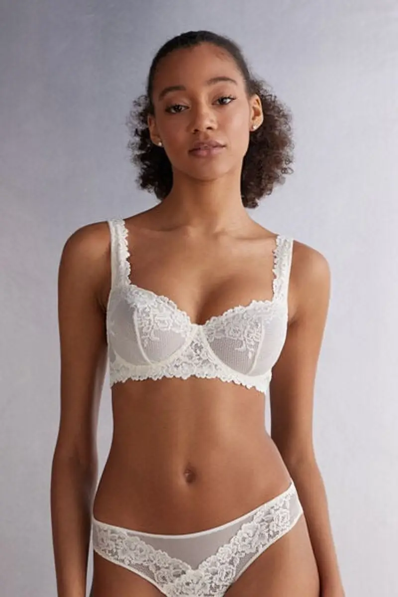 Intimissimi Reggiseno a Balconcino Daniela Pretty Flowers Donna Avorio Taglia 2B
