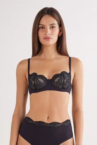 Reggiseno a Balconcino Denise Your Everyday Wear Donna Nero
