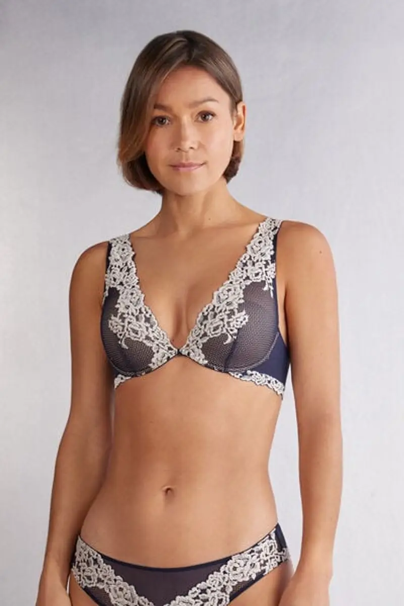 Intimissimi Reggiseno a Balconcino Elena Pretty Flowers Donna Blu Taglia 2D