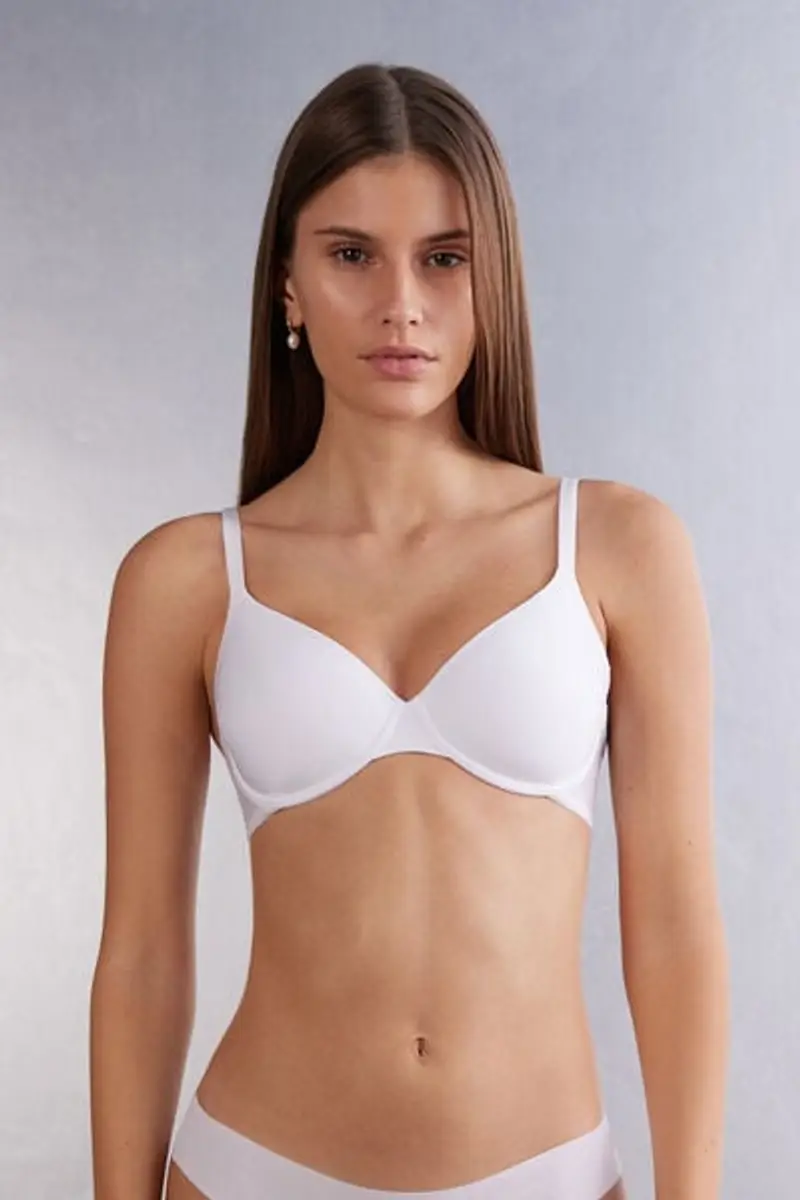 Intimissimi Reggiseno a Balconcino Francesca in Microfibra Ultralight Donna Bianco Taglia 2B