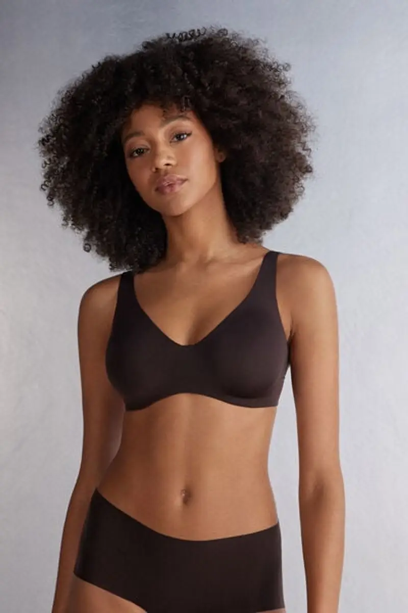 Intimissimi Reggiseno a Balconcino Greta in Microfibra Ultralight Donna Marrone Taglia 5B