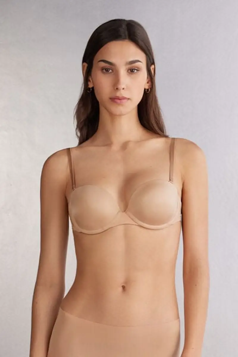 Intimissimi Reggiseno a Balconcino Multifunzione Anna in Microfibra Ultralight Donna Naturale Taglia 2B