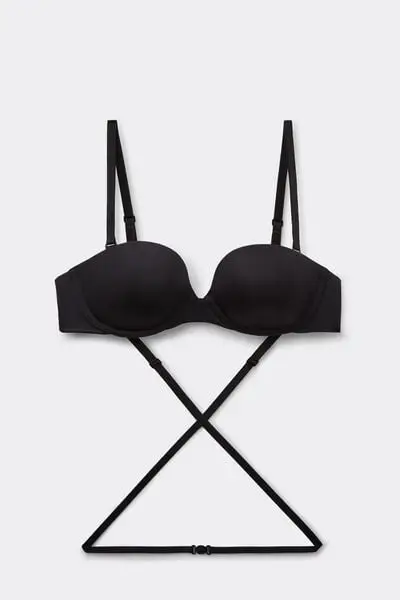 Reggiseno a Balconcino Multifunzione Anna in Microfibra Ultralight Donna Nero