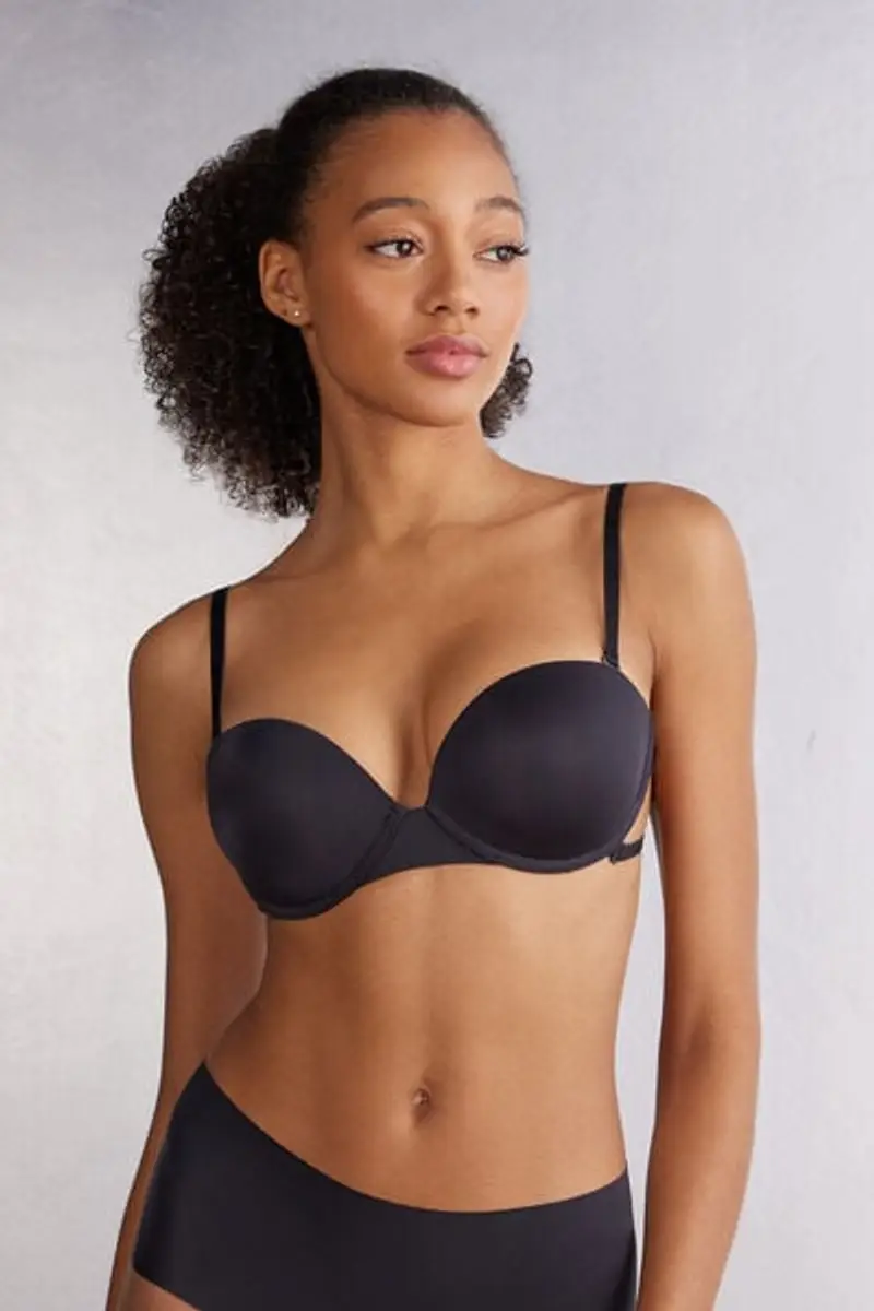 Intimissimi Reggiseno a Balconcino Multifunzione Anna in Microfibra Ultralight Donna Nero Taglia 1B