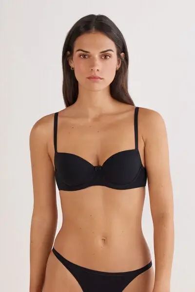 Reggiseno a Balconcino Sofia in Cotone Ultralight Cotton Donna Nero