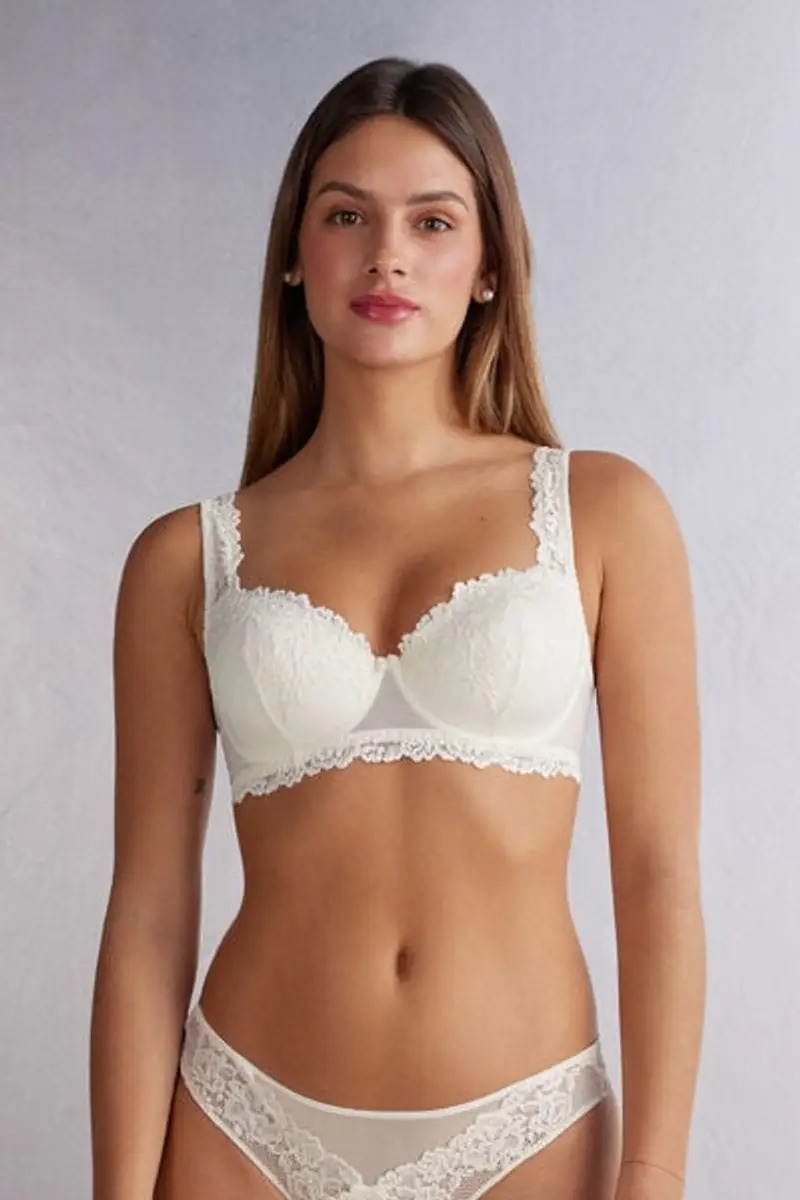 Intimissimi Reggiseno a Balconcino Sofia in Pretty Flowers Donna Avorio Taglia 4B