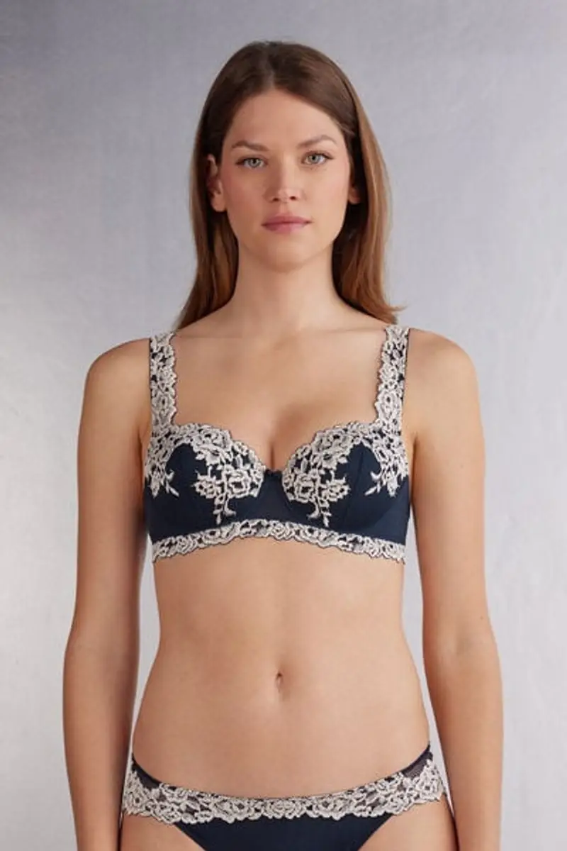Intimissimi Reggiseno a Balconcino Sofia in Pretty Flowers Donna Blu Taglia 1D