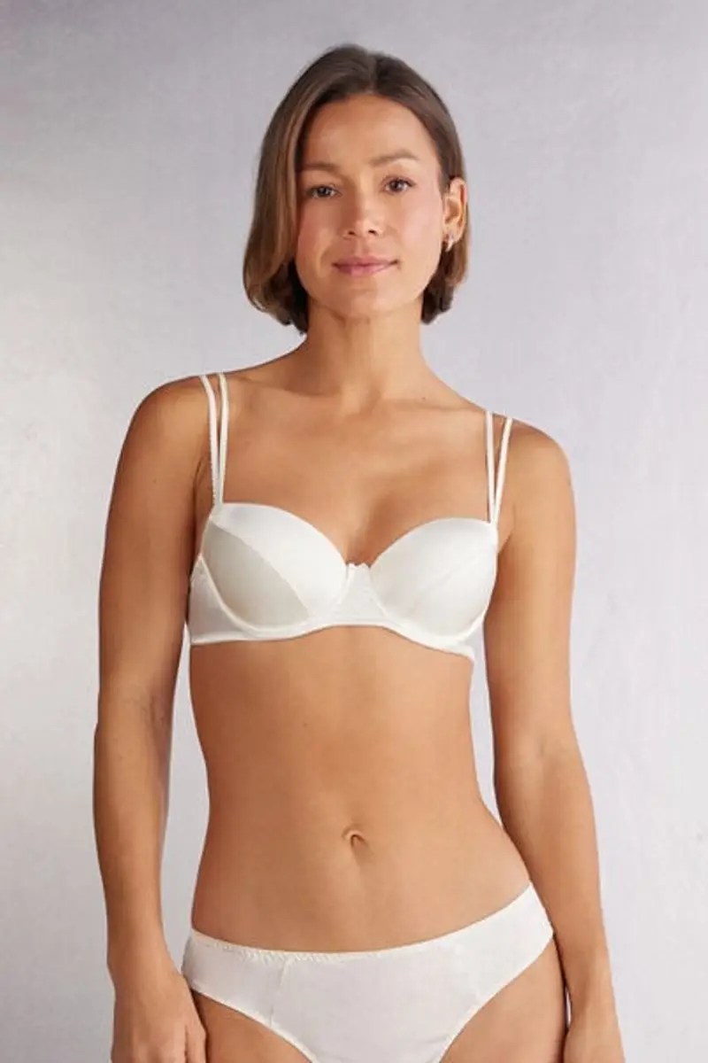 Intimissimi Reggiseno a Balconcino Sofia in Seta Donna Avorio Taglia 1D