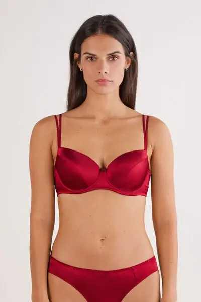 Reggiseno a Balconcino Sofia in Seta Donna Rosso