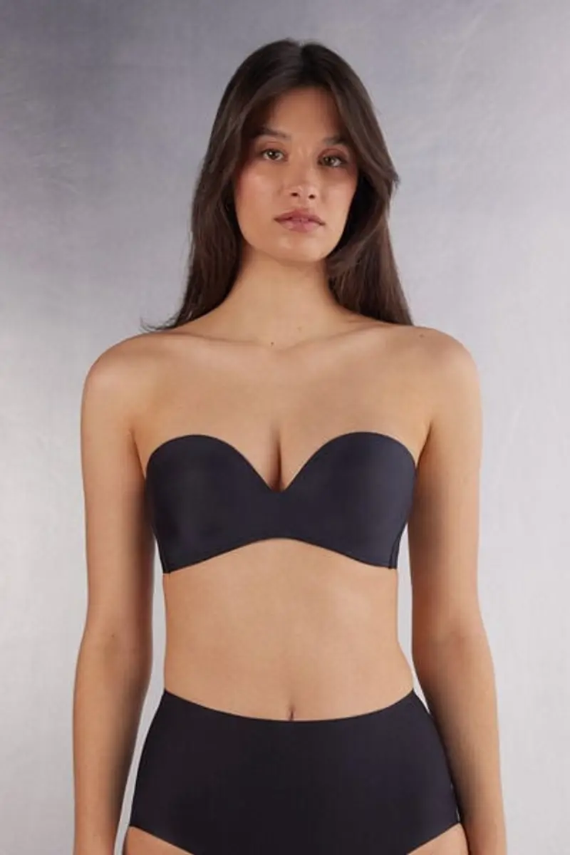 Intimissimi Reggiseno a Fascia Daila in Microfibra Ultralight Donna Nero Taglia 1B
