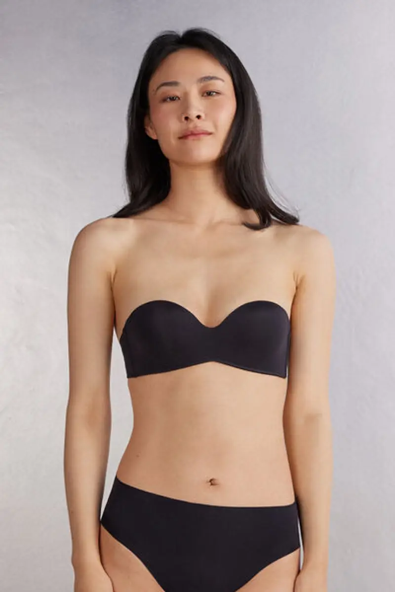 Intimissimi Reggiseno a Fascia Gioia in Microfibra Ultralight Donna Nero Taglia 0C