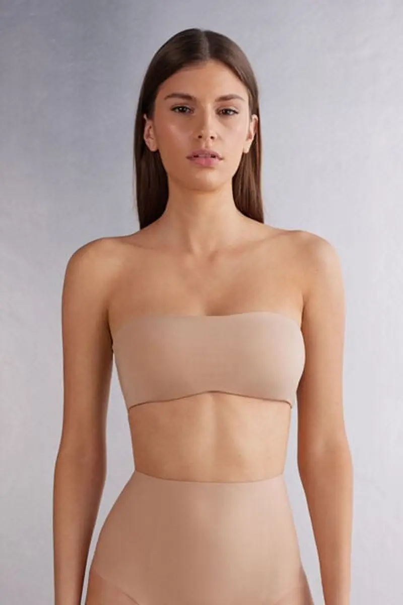 Intimissimi Reggiseno a Fascia Ilaria in Microfibra Ultralight Donna Naturale Taglia L