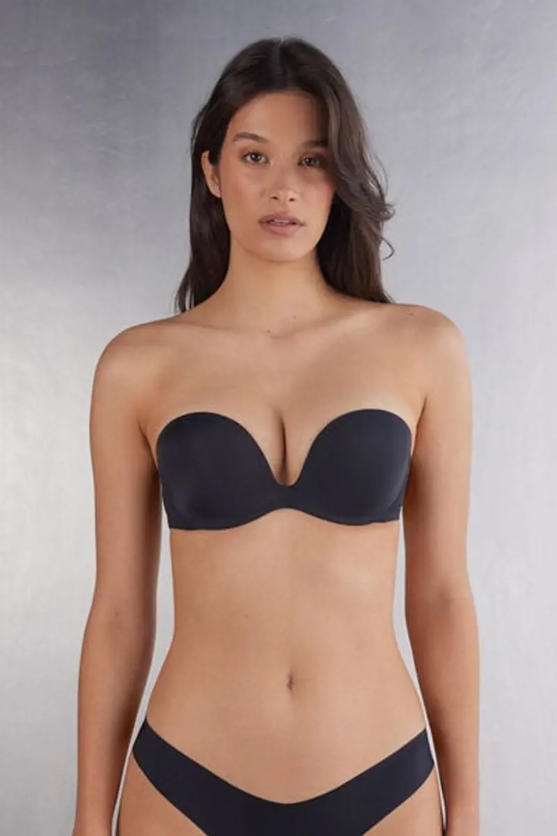 Reggiseno a Fascia Monica in Microfibra Ultralight Donna Nero