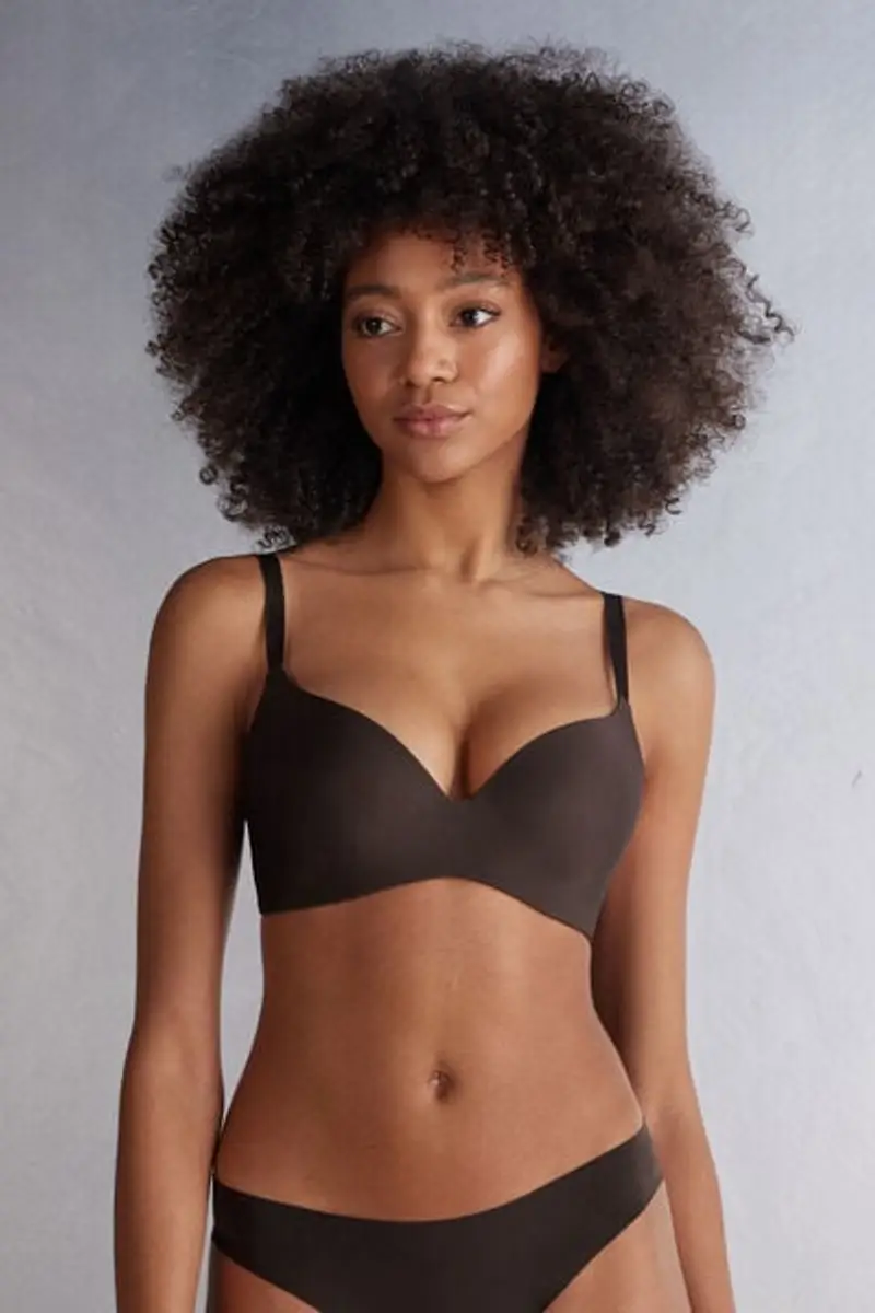 Intimissimi Reggiseno a Triangolo Adele in Microfibra Ultralight Donna Marrone Taglia 2D