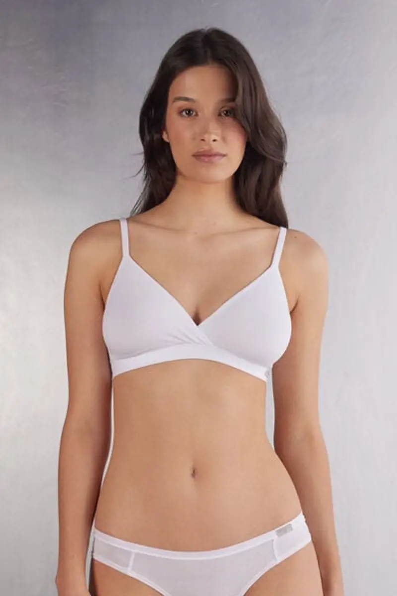 Reggiseno a Triangolo Emma in Cotone Natural Donna Bianco