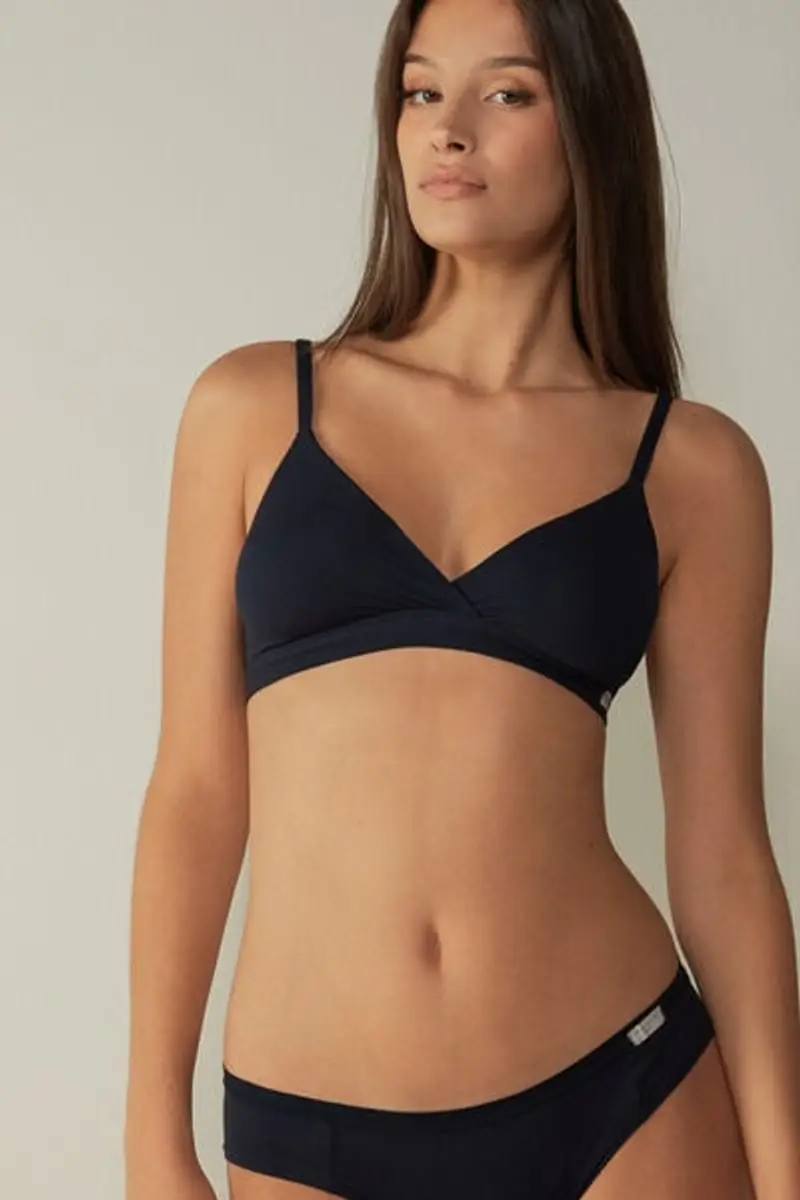 Intimissimi Reggiseno a Triangolo Emma in Cotone Natural Donna Blu Taglia 2B