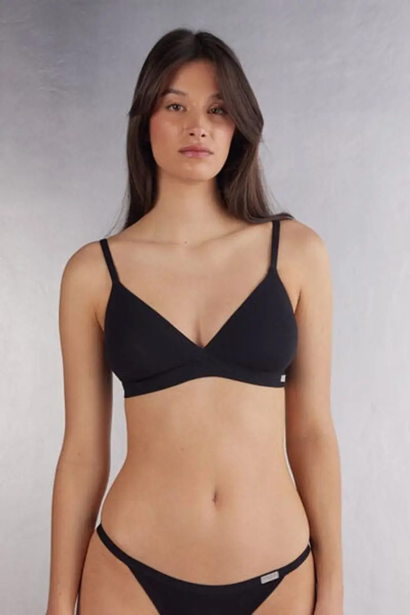 Intimissimi Reggiseno a Triangolo Emma in Cotone Natural Donna Nero Taglia 1B