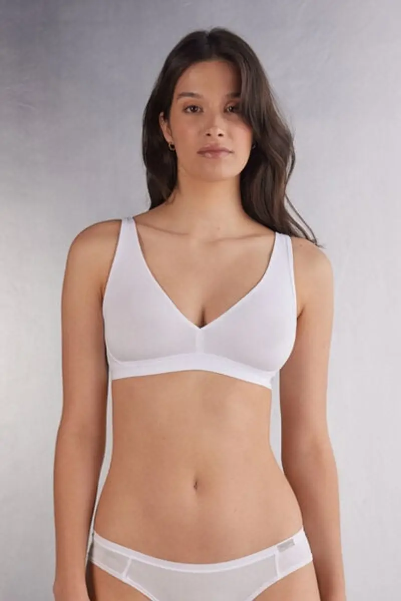 Intimissimi Reggiseno a Triangolo Lara in Cotone Donna Bianco Taglia 1B