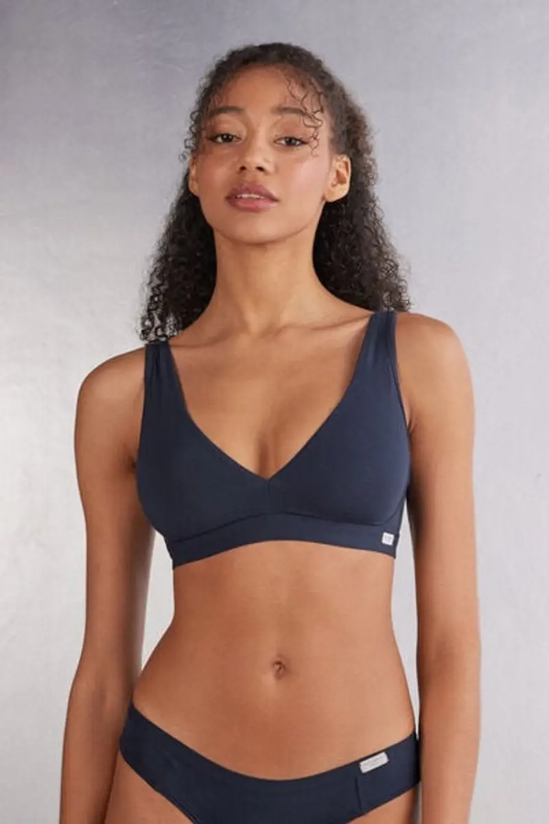 Intimissimi Reggiseno a Triangolo Lara in Cotone Donna Blu Taglia 1B