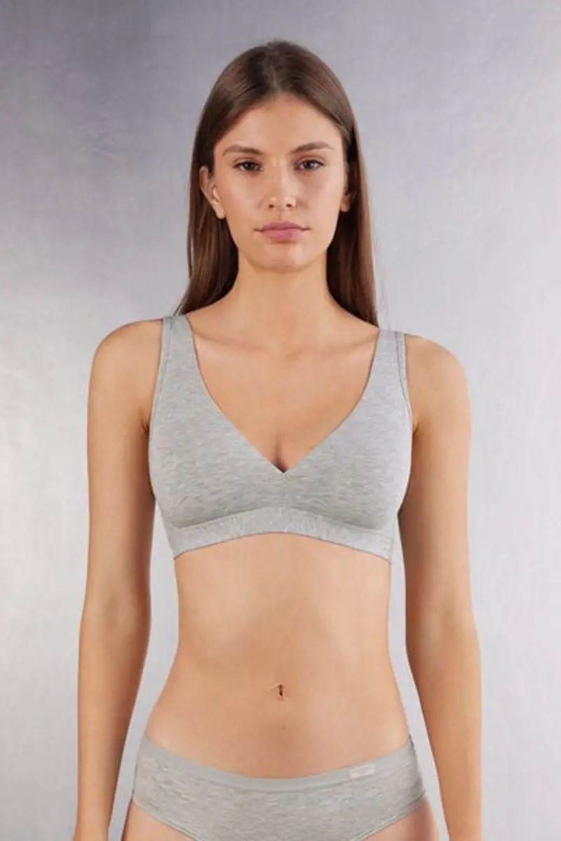 Intimissimi Reggiseno a Triangolo Lara in Cotone Donna Grigio Taglia 1B