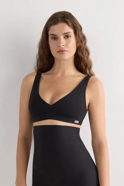 Reggiseno a Triangolo Lara in Cotone Donna Nero
