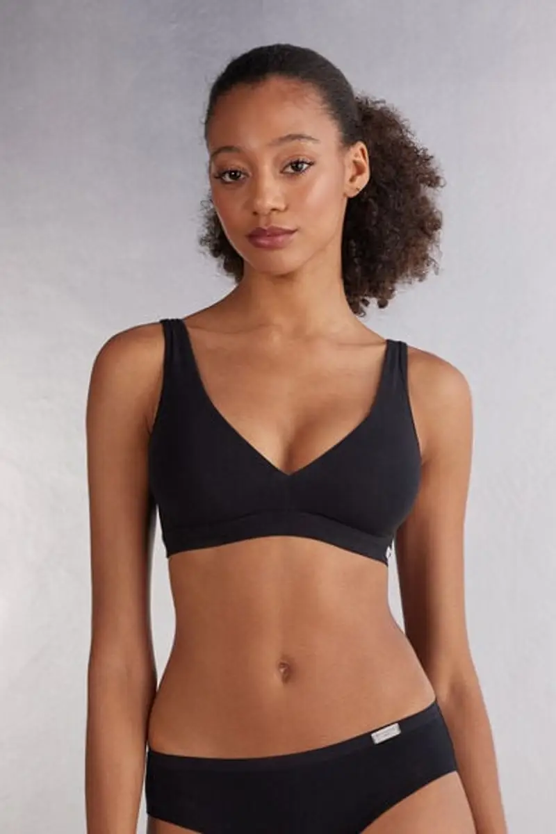 Intimissimi Reggiseno a Triangolo Lara in Cotone Donna Nero Taglia 3C