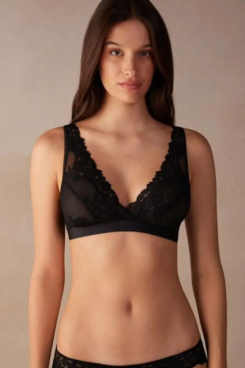 Intimissimi Reggiseno a Triangolo Lara Pretty Flowers Donna Nero Taglia 2B