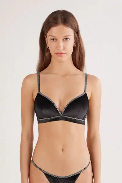 Reggiseno a Triangolo Tiziana Girls Wanna Glisten Donna Nero