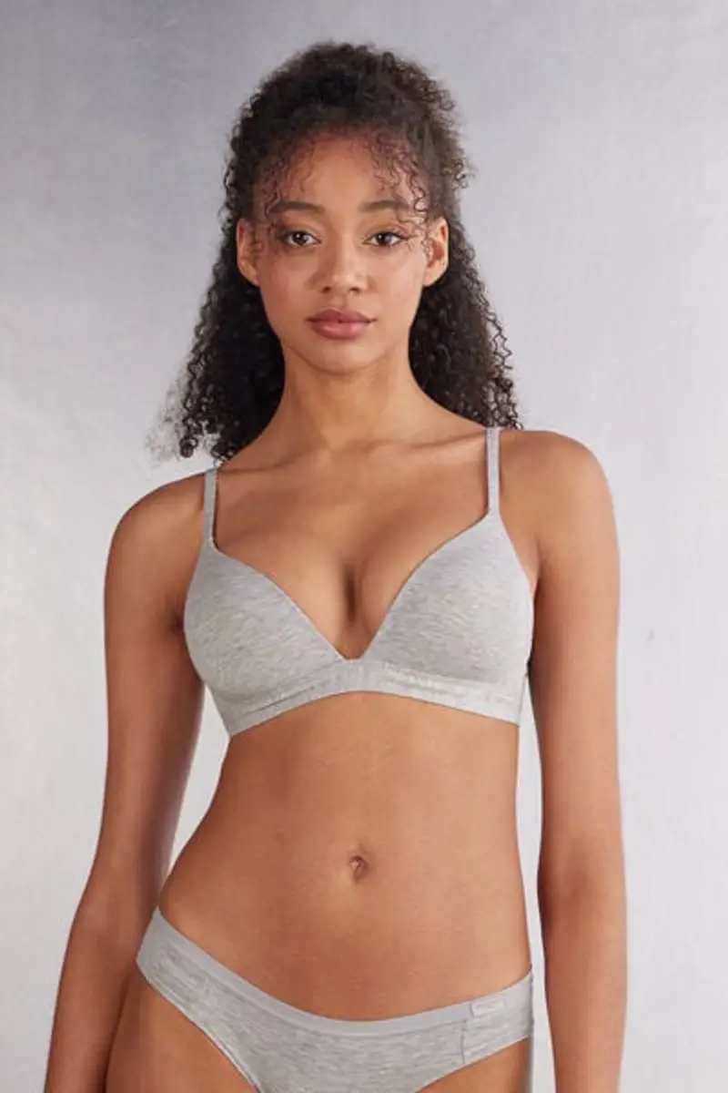 Intimissimi Reggiseno a Triangolo Tiziana in Cotone Donna Grigio Taglia 2B