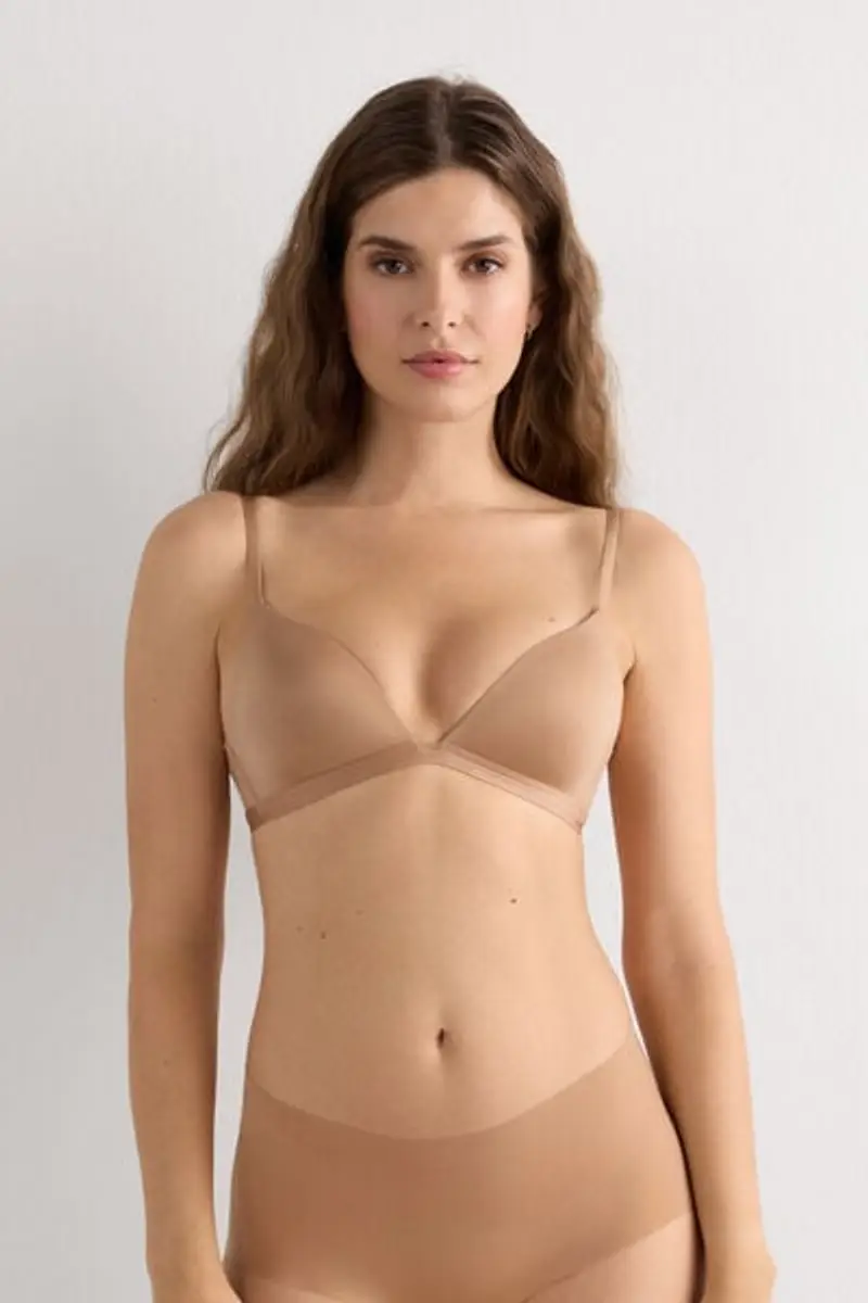 Intimissimi Reggiseno a Triangolo Tiziana in Microfibra Ultralight Donna Naturale Taglia 2B