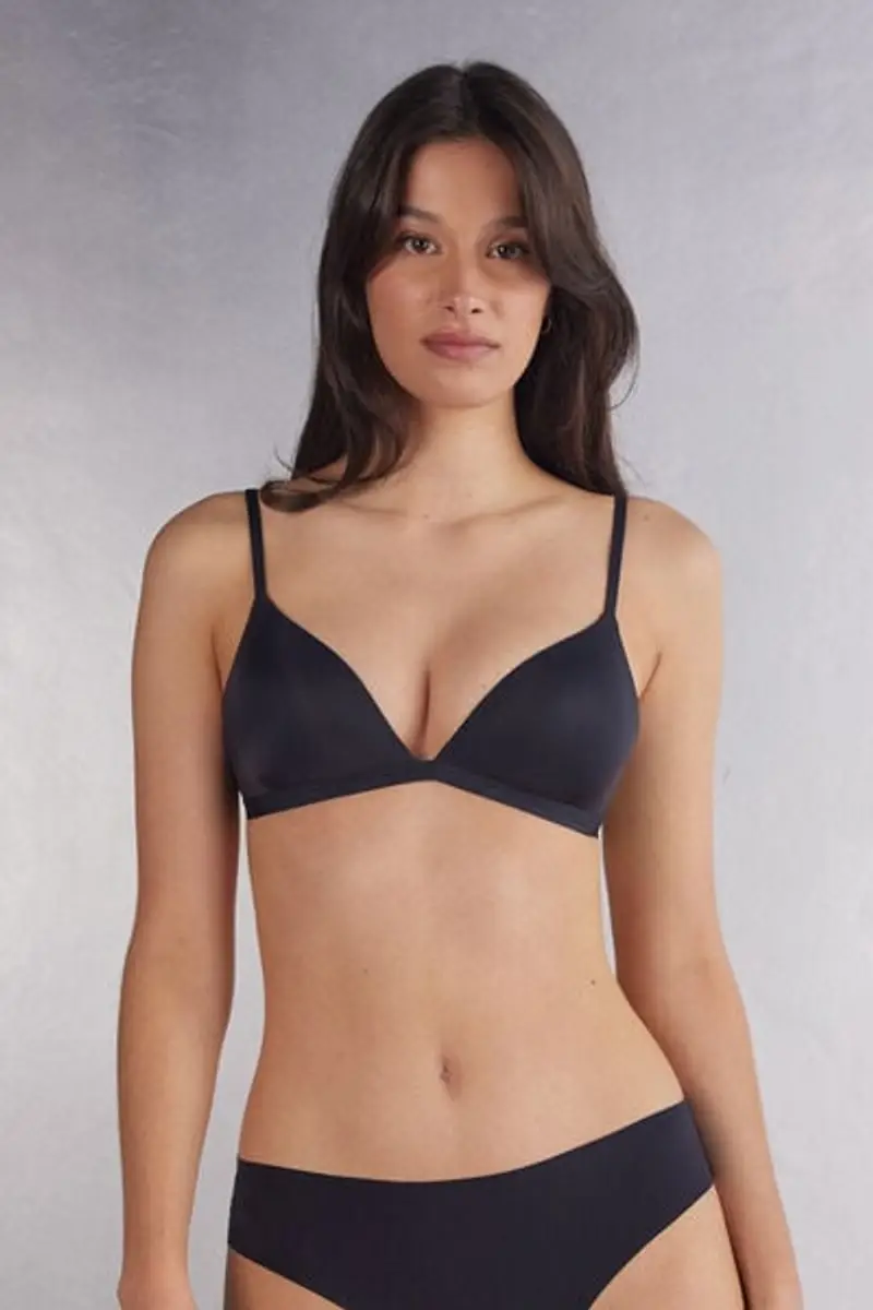 Intimissimi Reggiseno a Triangolo Tiziana in Microfibra Ultralight Donna Nero Taglia 1B