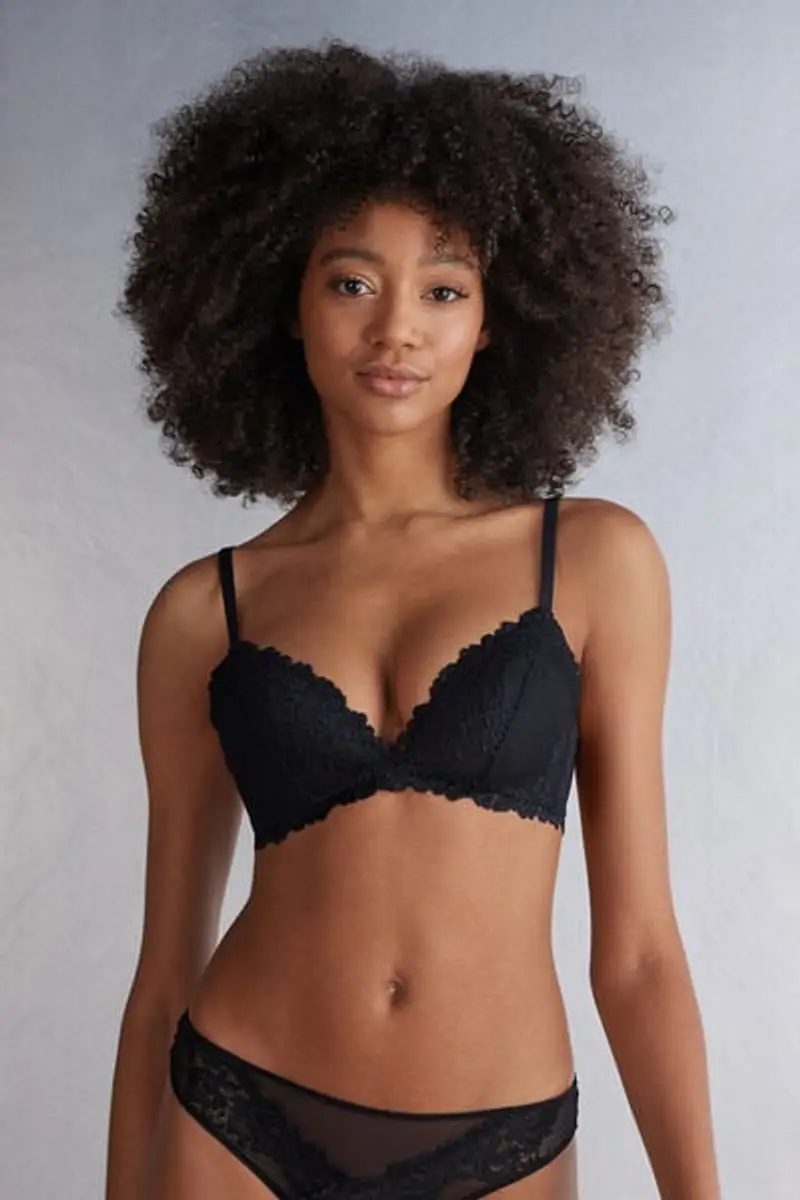 Intimissimi Reggiseno a Triangolo Tiziana Pretty Flowers Donna Nero Taglia 1B