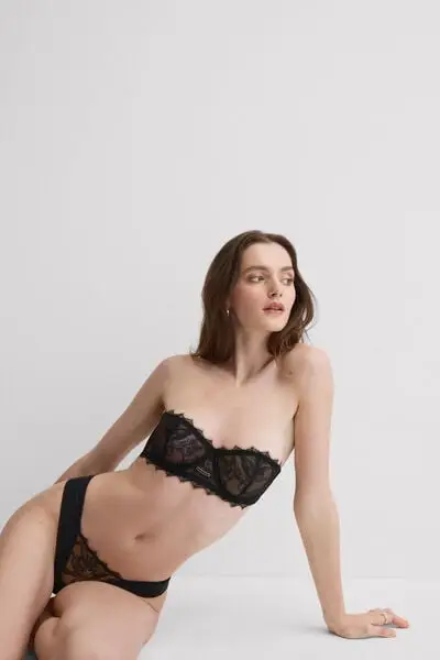 Reggiseno Balconcino a Fascia Playful Glamour Donna Nero