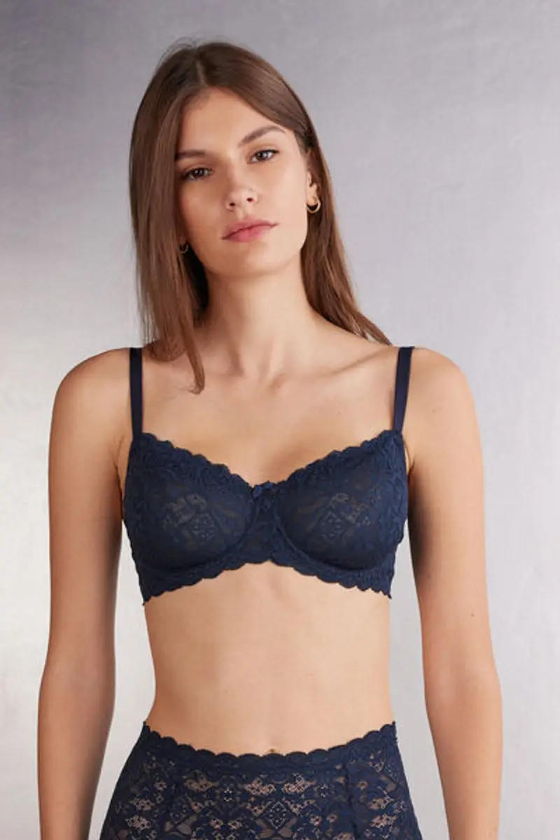 Intimissimi Reggiseno Balconcino Daniela in Pizzo Donna Blu Taglia 3C