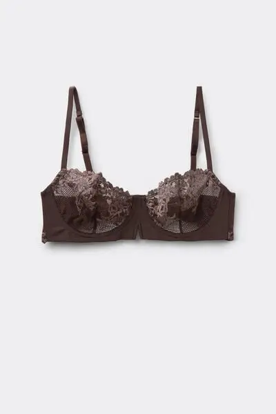 Reggiseno Balconcino Denise Pretty Flowers Donna Marrone