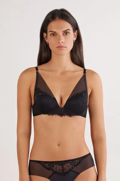 Reggiseno Balconcino Elena Sheer Glamour Donna Nero