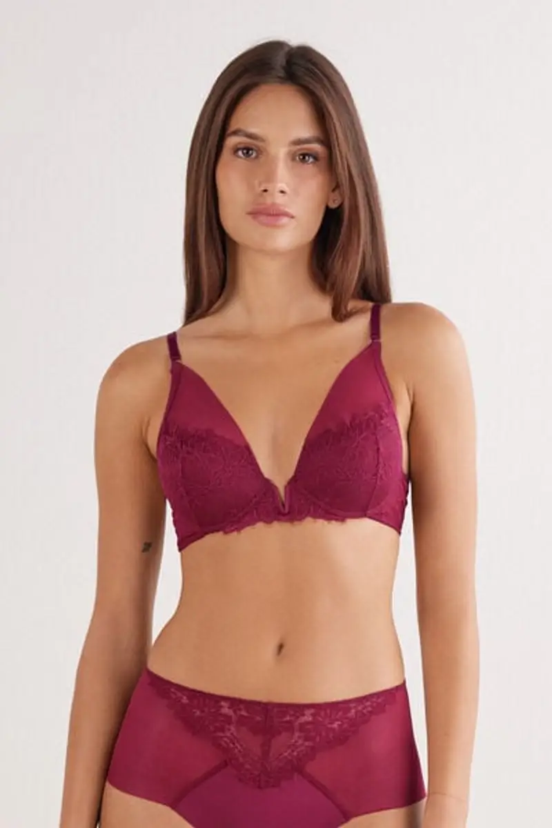 Reggiseno Balconcino Elena Sheer Glamour Donna Viola