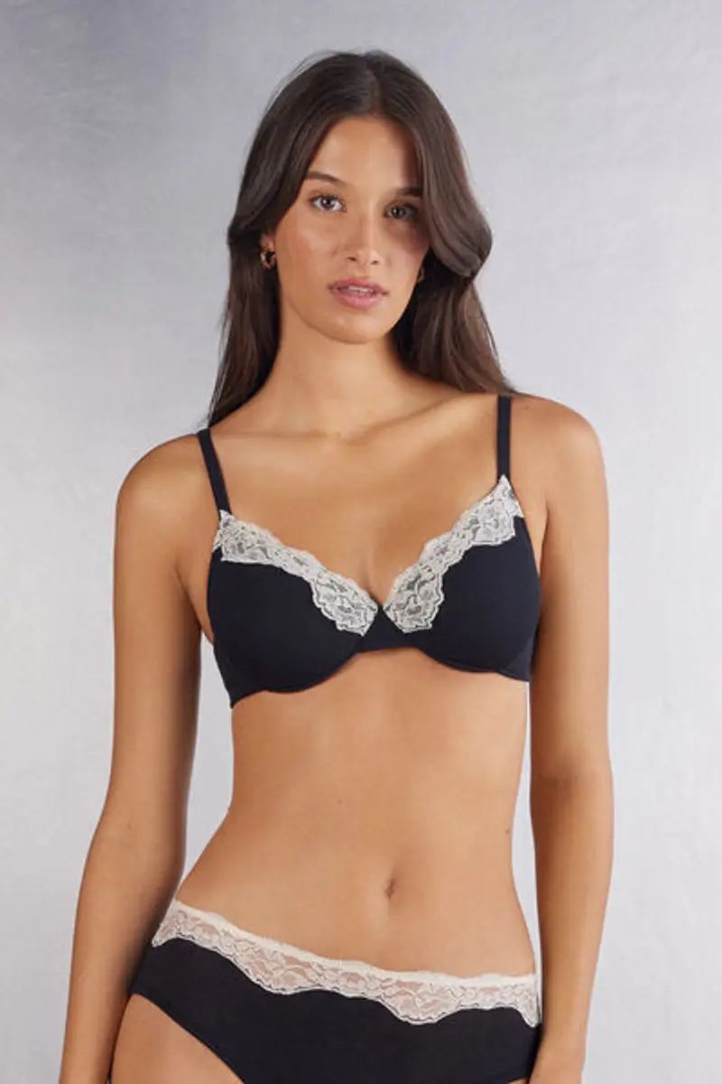 Intimissimi Reggiseno Balconcino Francesca Effortless Beauty Donna Nero Taglia 2B