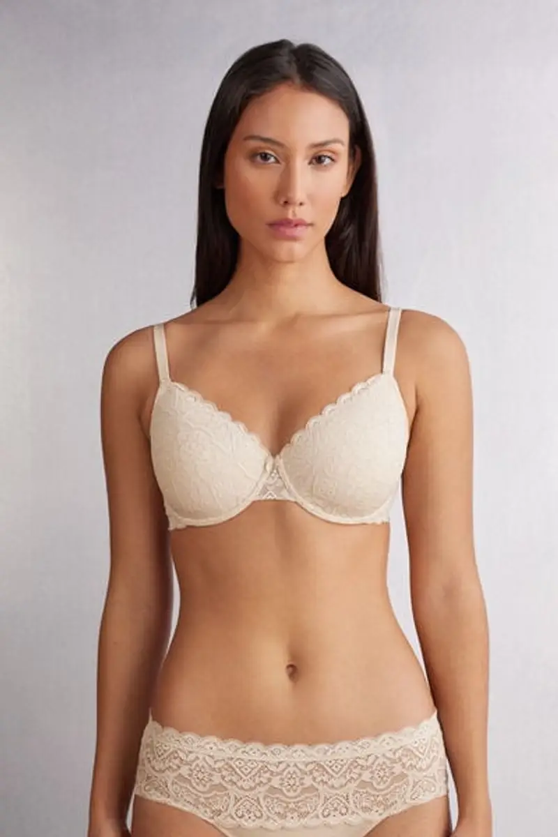 Intimissimi Reggiseno Balconcino Francesca in Pizzo Donna Naturale Taglia 6C