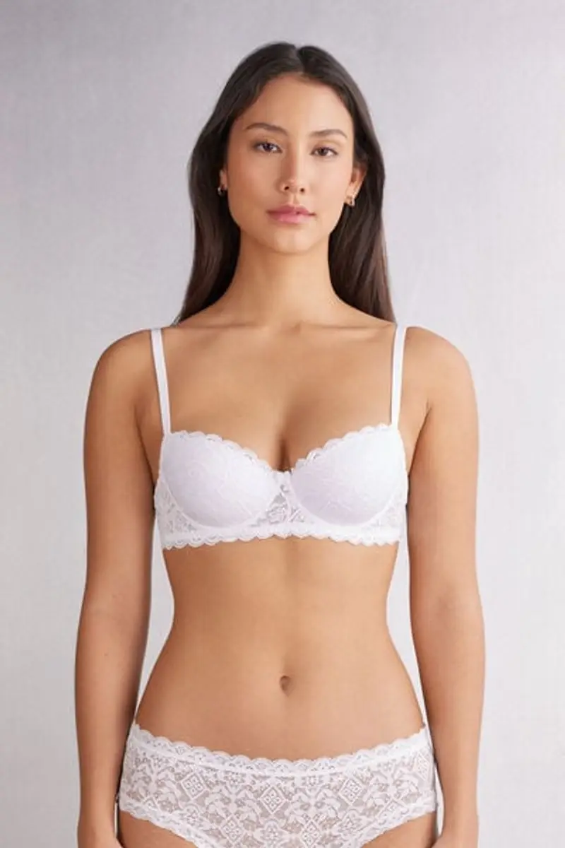Reggiseno Balconcino Sofia in Pizzo Donna Bianco