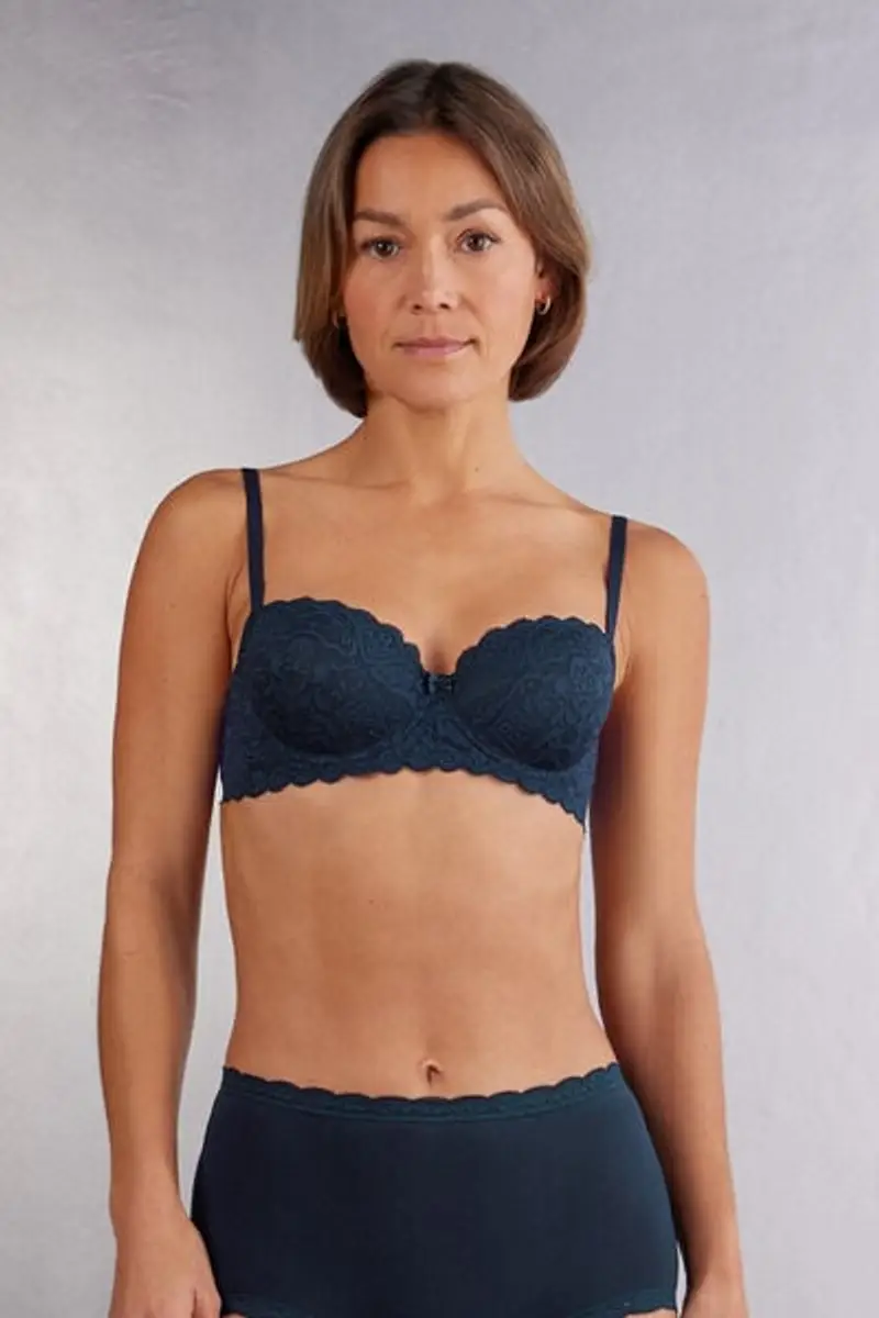 Intimissimi Reggiseno Balconcino Sofia in Pizzo Donna Blu Taglia 1D