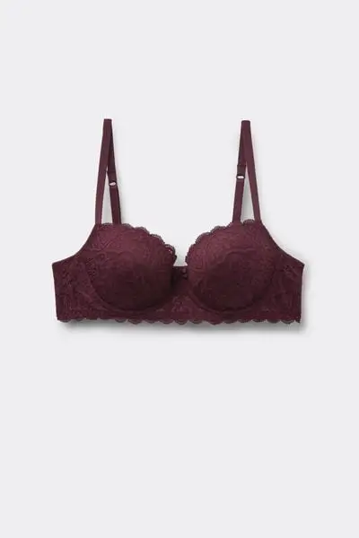 Reggiseno Balconcino Sofia in Pizzo Donna Bordeaux