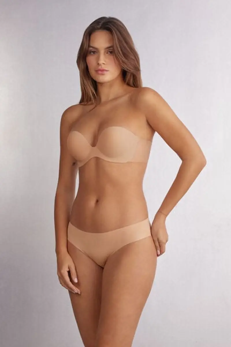 Intimissimi Reggiseno Fascia Autoreggente Schiene Trasparenti Donna Naturale Taglia 2