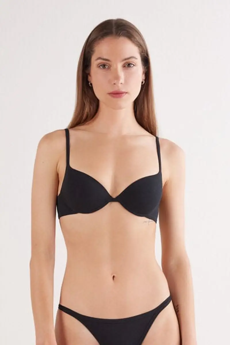 Reggiseno Push-up Bellissima in Cotone Ultralight Cotton Donna Nero