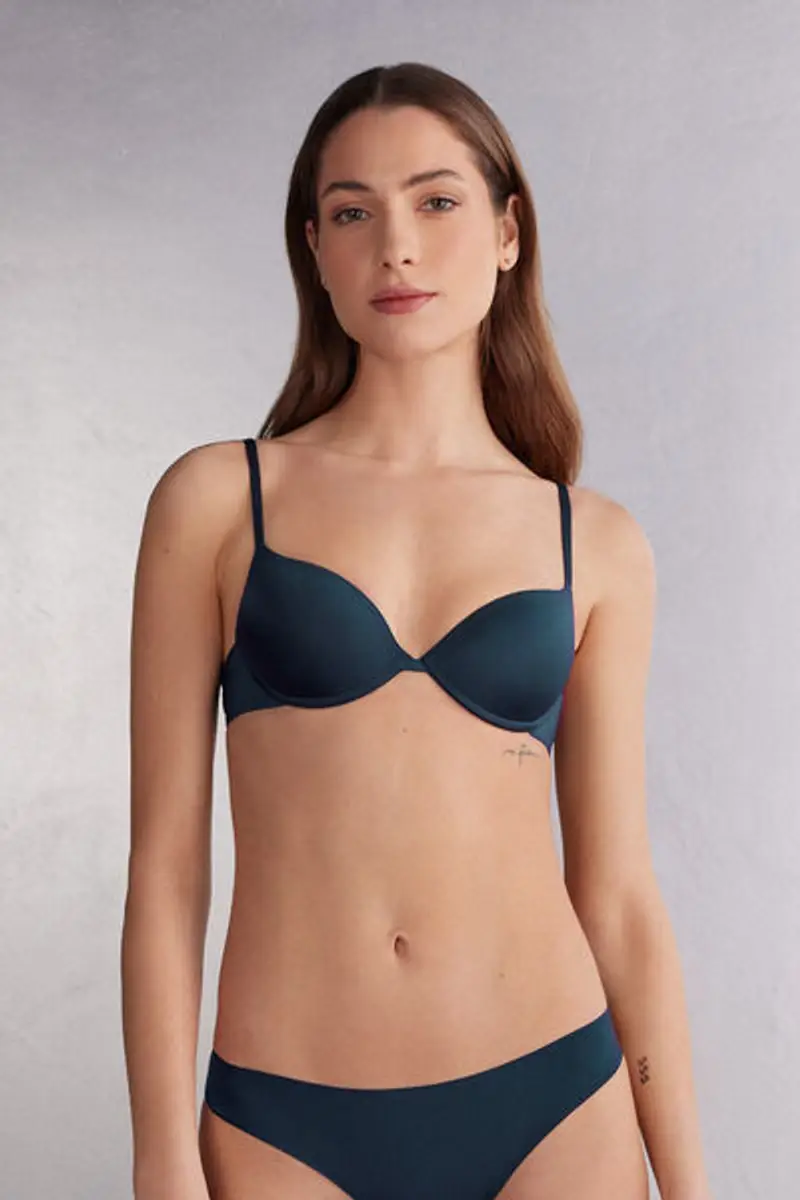 Intimissimi Reggiseno Push-up Bellissima in Microfibra Ultralight Donna Blu Taglia 1B