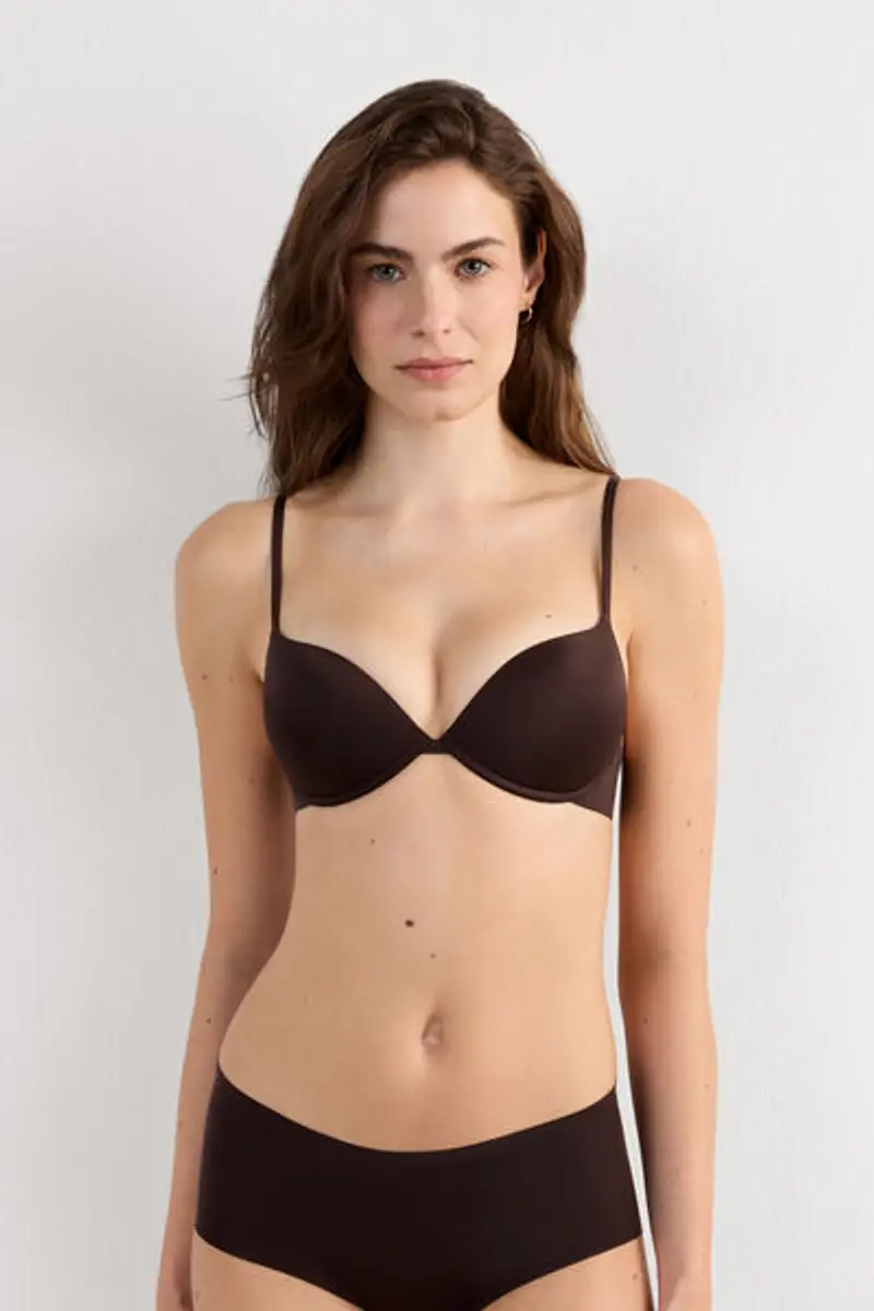 Intimissimi Reggiseno Push-up Bellissima in Microfibra Ultralight Donna Marrone Taglia 1B
