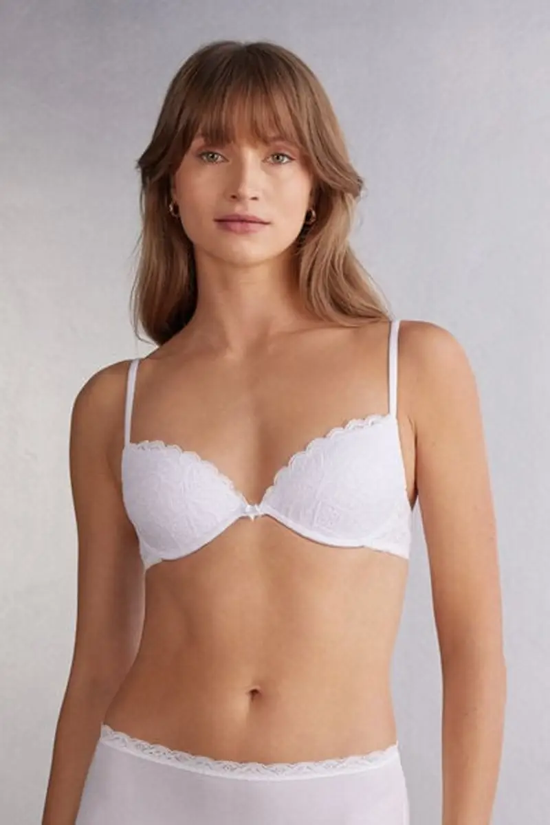 Reggiseno Push-up Bellissima in Pizzo Donna Bianco