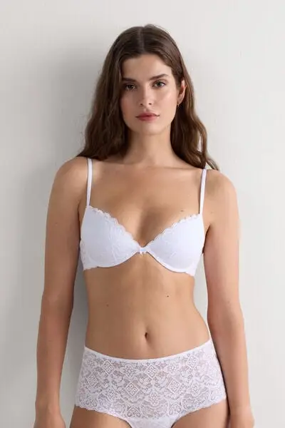 Reggiseno Push-up Bellissima in Pizzo Donna Bianco