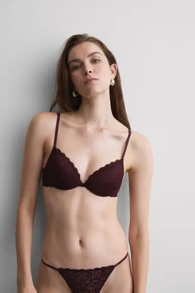 Reggiseno Push-up Bellissima in Pizzo Donna Bordeaux