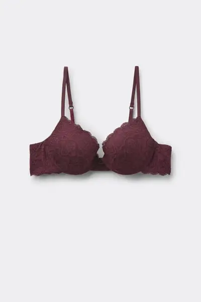 Reggiseno Push-up Bellissima in Pizzo Donna Bordeaux